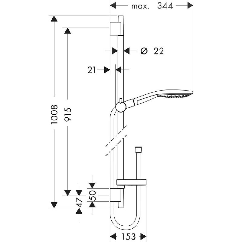 Hansgrohe Raindance Select S Shower Set 150 3Jet with Shower Rail 90cm ...